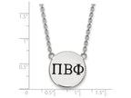 LogoArt Sterling Silver Pi Beta Phi Small Enameled Pendant Necklace With 18 Inch
