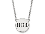 LogoArt Sterling Silver Pi Beta Phi Small Enameled Pendant Necklace With 18 Inch