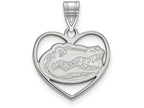 LogoArt Sterling Silver University Of Florida Pendant Necklace In Heart