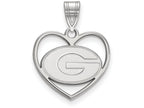 LogoArt Sterling Silver University Of Georgia Pendant Necklace In Heart