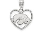 LogoArt Sterling Silver University Of Iowa Pendant Necklace In Heart
