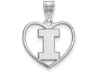 LogoArt Sterling Silver University Of Illinois Pendant Necklace In Heart