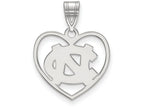 LogoArt Sterling Silver University Of North Carolina Pendant Necklace In Heart