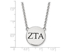 LogoArt Sterling Silver Zeta Tau Alpha Small Enameled Pendant Necklace With 18 Inch