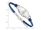 LogoArt Sterling Silver Alpha Xi Delta Enameled Leather Bracelet