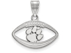 LogoArt Sterling Silver Clemson University Pendant Necklace In Football