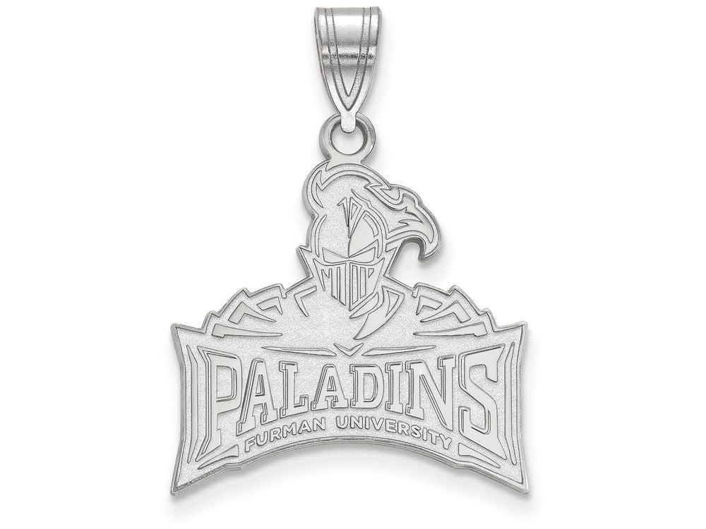 LogoArt Sterling Silver Furman University Large Pendant Necklace