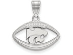 LogoArt Sterling Silver Kansas State University Pendant Necklace In Football