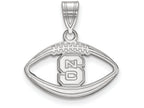 LogoArt Sterling Silver North Carolina State University Pendant Necklace In Football