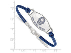 LogoArt Sterling Silver Phi Sigma Sigma Enameled Oval Leather Bracelet