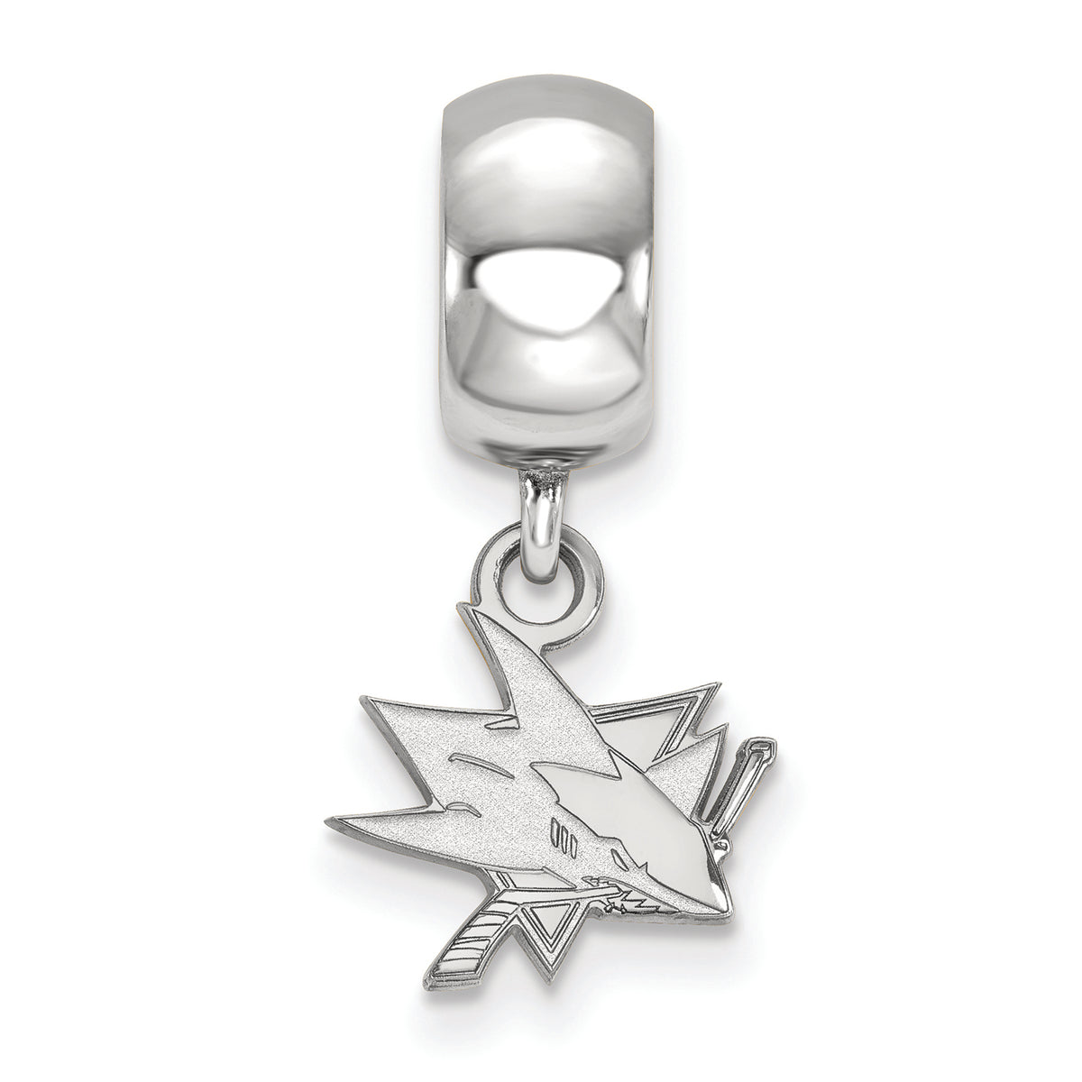 LogoArt Sterling Silver San Jose Sharks Bead Charm Charm Xs Dangle Bead Charm