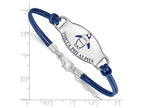 LogoArt Sterling Silver Theta Phi Alpha Enameled Leather Bracelet