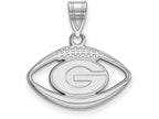 LogoArt Sterling Silver University Of Georgia Pendant Necklace In Football