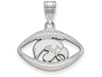 LogoArt Sterling Silver University Of Iowa Pendant Necklace In Football