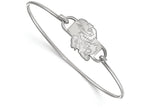 LogoArt Sterling Silver University Of Kansas Small Ctr Wire Bangle
