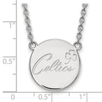 LogoArt Sterling Silver University Of Nebraska Large Enamel Pendant Necklace