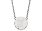 LogoArt Sterling Silver Navy Large Disc Pendant Necklace