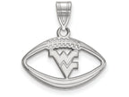 LogoArt Sterling Silver West Virginia University Pendant Necklace In Football