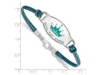 LogoArt Sterling Silver Zeta Tau Alpha Enameled Oval Leather Bracelet