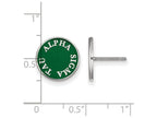 LogoArt Sterling Silver Alpha Sigma Tau Enameled Post Earrings
