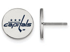 LogoArt Sterling Silver Washington Capitals Small Enamel Disc Earrings