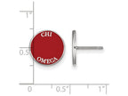 LogoArt Sterling Silver Chi Omega Enameled Post Earrings