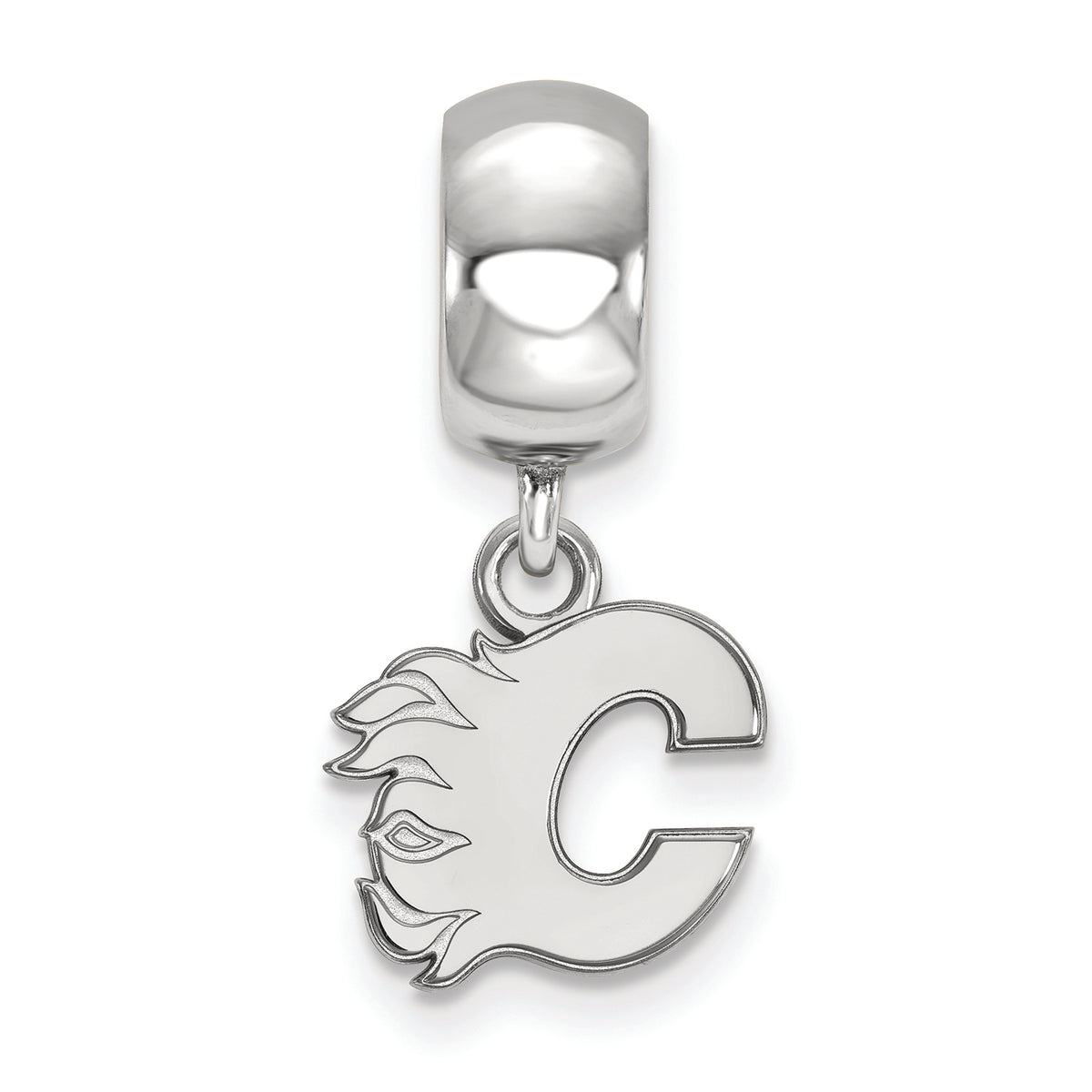 LogoArt Sterling Silver Calgary Flames Bead Charm Charm Xs Dangle Bead Charm