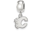 LogoArt Sterling Silver Calgary Flames Bead Charm Charm Xs Dangle Bead Charm