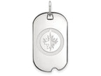 Logoart 925 Sterling Silver Winnipeg Jets Small Dog Tag Pendant Necklace