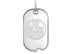 Logoart 925 Sterling Silver Edmonton Oilers Small Dog Tag Pendant Necklace