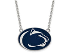 LogoArt Sterling Silver Penn State University Large Enamel Pendant Necklace