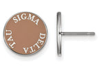 LogoArt Sterling Silver Sigma Delta Tau Enameled Post Earrings