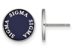 LogoArt Sterling Silver Sigma Sigma Sigma Enameled Post Earrings