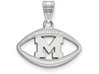 LogoArt Sterling Silver Michigan (univ Of) Pendant Necklace In Football
