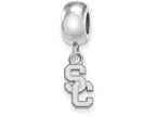 Logoart 925 Sterling Silver University Of Southern California Bead Charm Extra Small Dangle