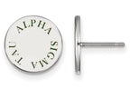 LogoArt Sterling Silver Alpha Sigma Tau Enameled Post Earrings