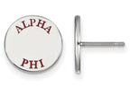 LogoArt Sterling Silver Alpha Phi Enameled Post Earrings