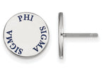 LogoArt Sterling Silver Phi Sigma Sigma Enameled Post Earrings