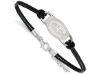 Logoart 925 Sterling Silver Montreal Canadiens Small Center Leather Bracelet