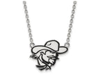 LogoArt Sterling Silver Eastern Kentucky University Large Enamel Pendant Necklace