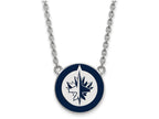 Logoart Nhl 925 Sterling Silver Winnipeg Jets Large  Enamel Pendant Necklace