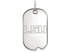 LogoArt Sterling Silver Louisiana State University Small Dog Tag Pendant Necklace