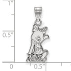 LogoArt Sterling Silver Virginia Tech Small Dog Tag Pendant Necklace