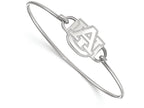 LogoArt Sterling Silver Auburn University Small Ctr Wire Bangle