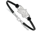 Logoart 925 Sterling Silver Colorado Avalanche Small Center Leather Bracelet