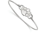 LogoArt Sterling Silver Clemson University Small Ctr Wire Bangle