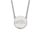 LogoArt Sterling Silver Longwood University Large Disc Pendant Necklace
