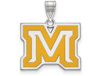 LogoArt Sterling Silver Montana State University Medium Enamel Pendant Necklace