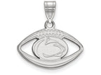 LogoArt Sterling Silver Penn State University Pendant Necklace In Football