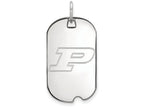 LogoArt Sterling Silver Purdue Small Dog Tag Pendant Necklace